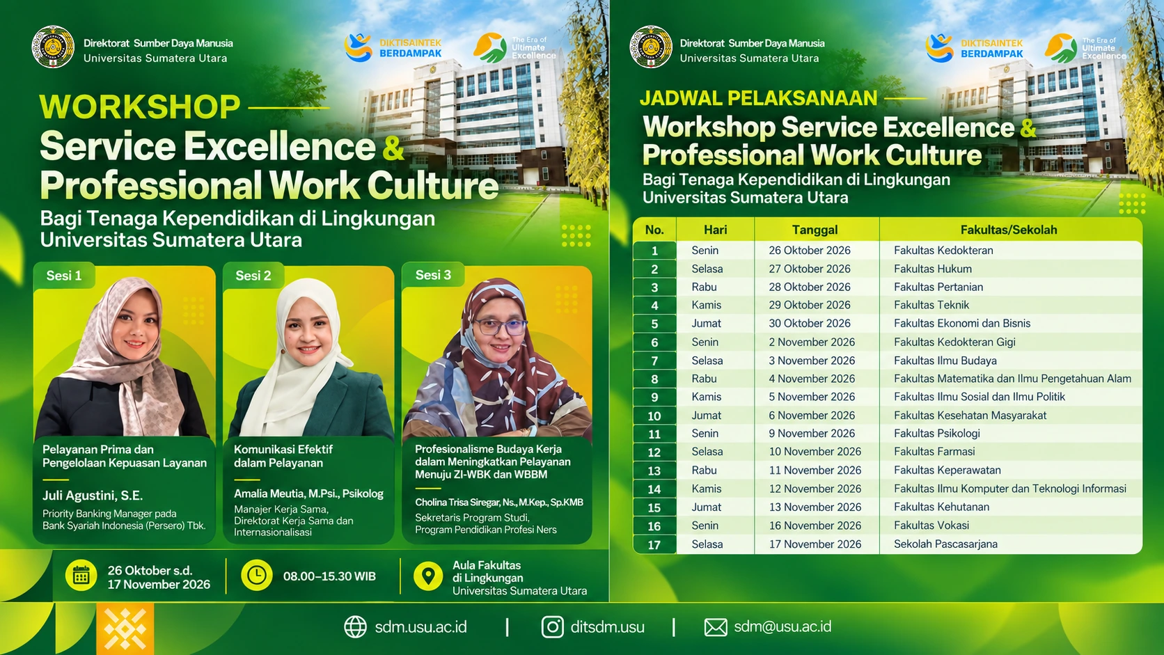 Workshop Service Excellence & Professional Work Culture bagi Tenaga Kependidikan Universitas Sumatera Utara